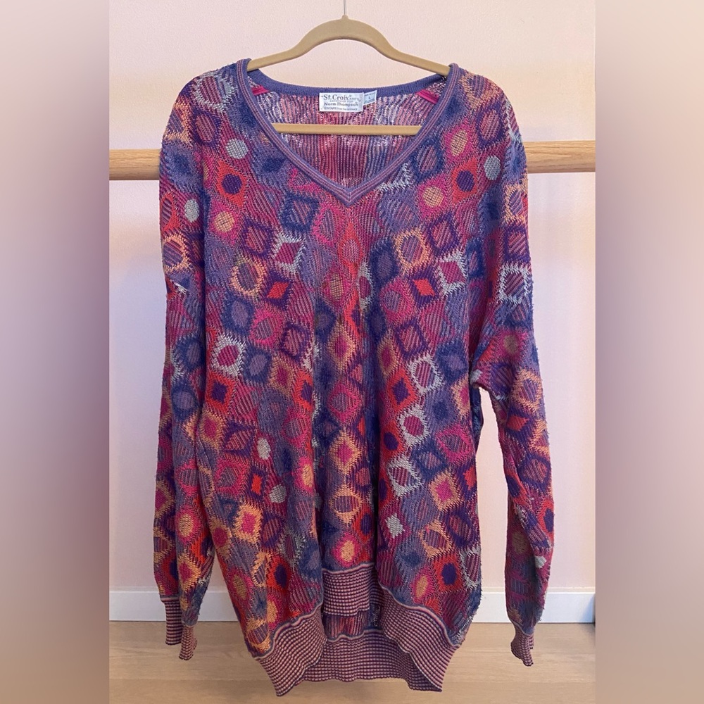 Vintage late 80s St. Croix Norm Thompson Coogi Missoni Style Men’s Sweater